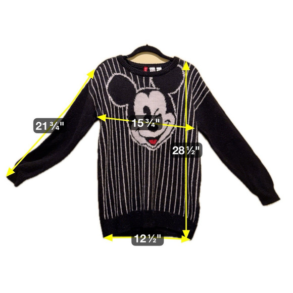Mickey Mouse Winking Striped Sweater Divided x Disney New Size S Alpaca Blend - Picture 3 of 7